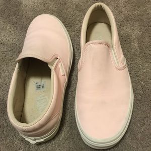 Pink leather Slip on Vans!